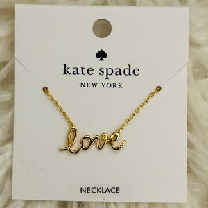 Kate Spade Gold Love Script Necklace NWT
